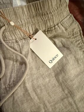 Quince Women’s Linen Drawstring pants— Natural Taupe (Flax)